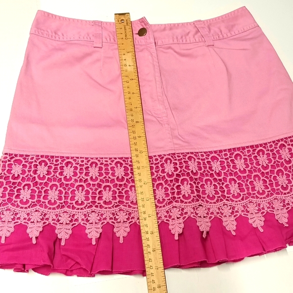 Metro style skits| Women's casual summer pink/ ruffle layer scallop skirt size 8 - Picture 4 of 10